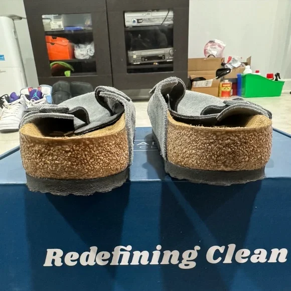 Birkenstock Boston Suede Gray Soft Footbed - Picture 5 of 5